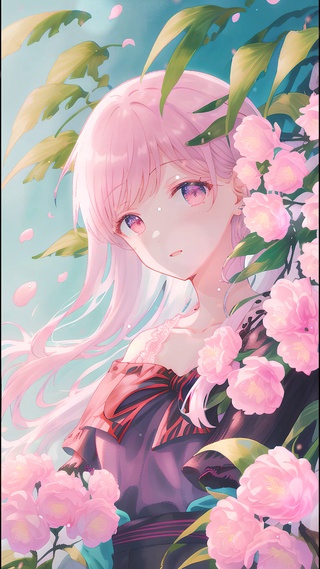 唯美清纯花间少女