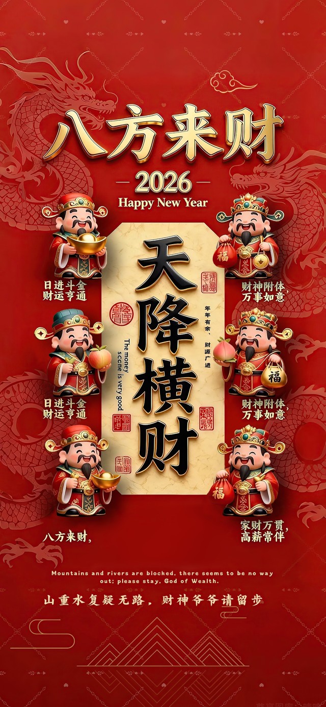 天降横财2026贴此壁纸必发财