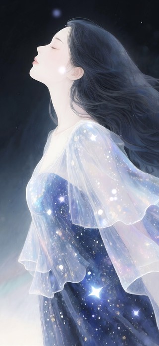 星空迎风少女