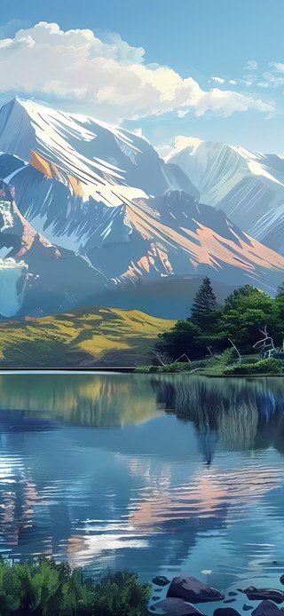 雪山湖泊