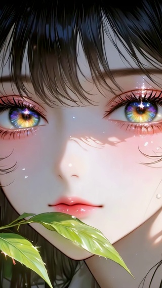 光影里的彩虹少女