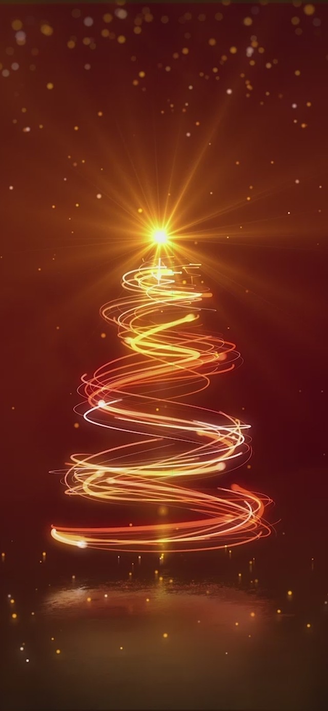 雪花飘落粒子圣诞树(无限循环)