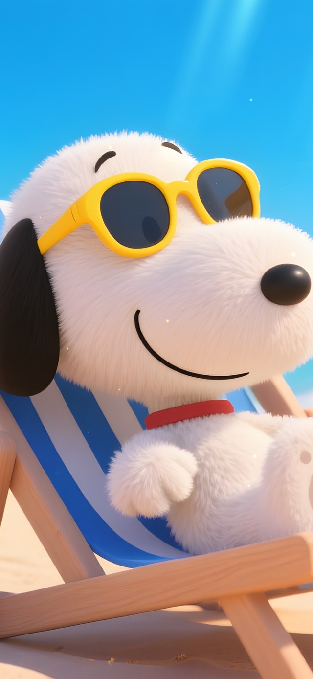 海边日光浴狗狗