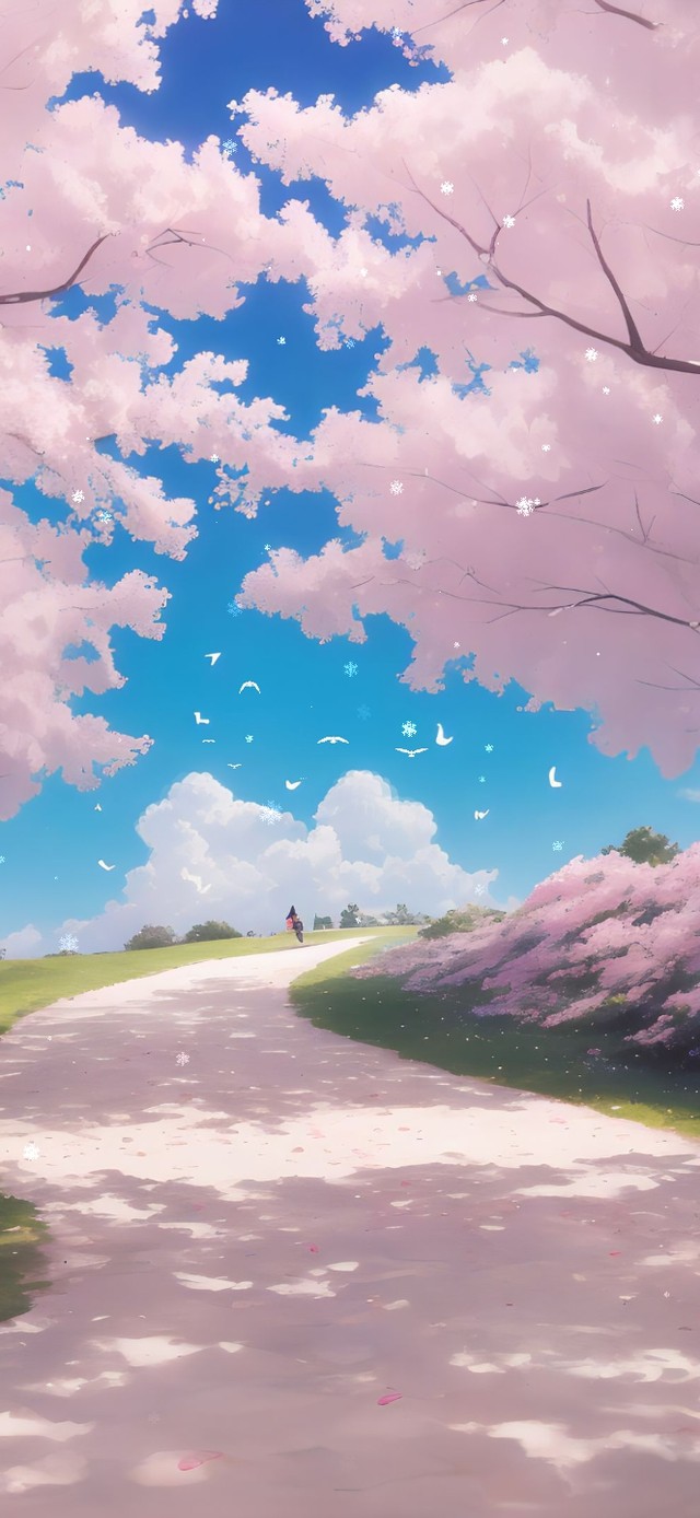 唯美粉色樱花小路