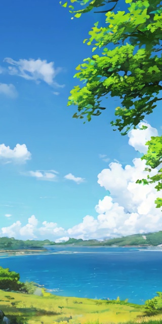 日系动漫风景晴天白云