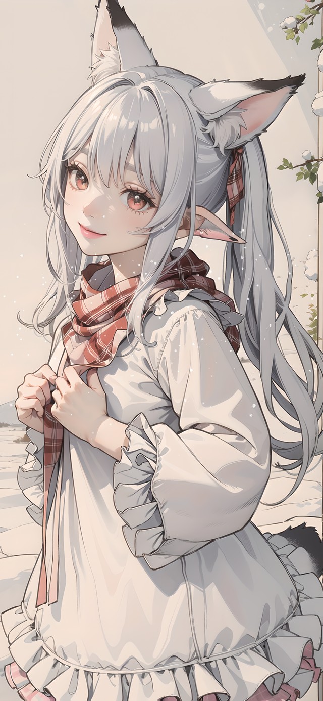 雪中的猫耳少女