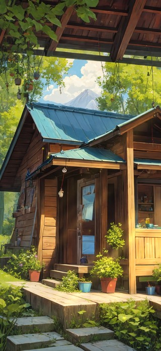 4K唯美治愈夏季竹林小屋