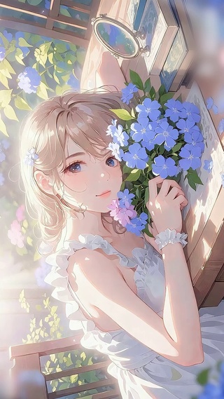 晨曦趴桌子的少女