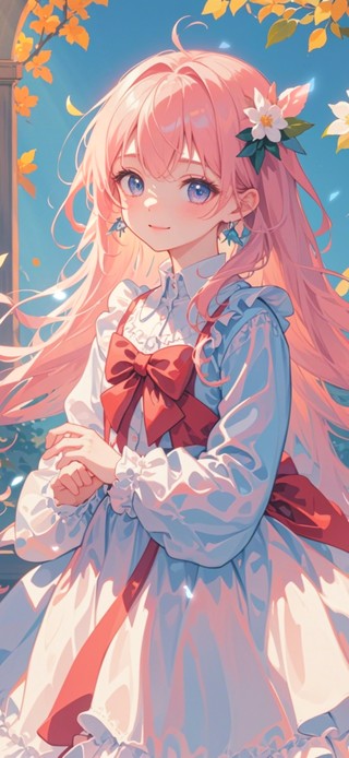 4K 粉发甜美动漫女孩