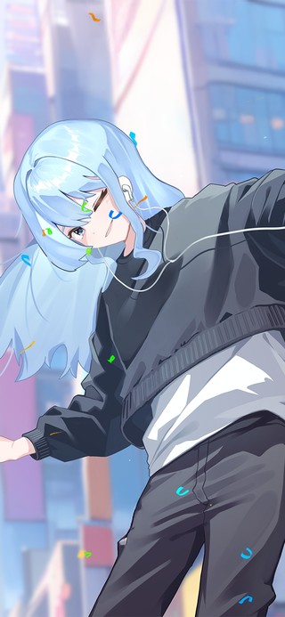 唯美蓝发少女
