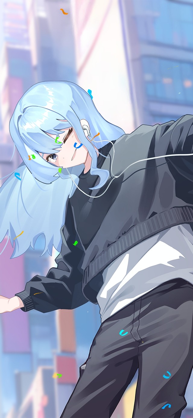 唯美蓝发少女