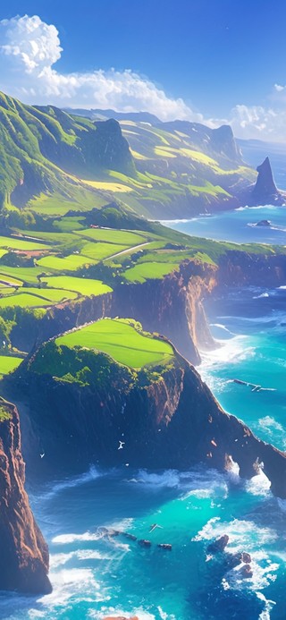 绿色海岛海岸