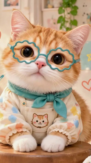 可爱橘猫画画治愈日常