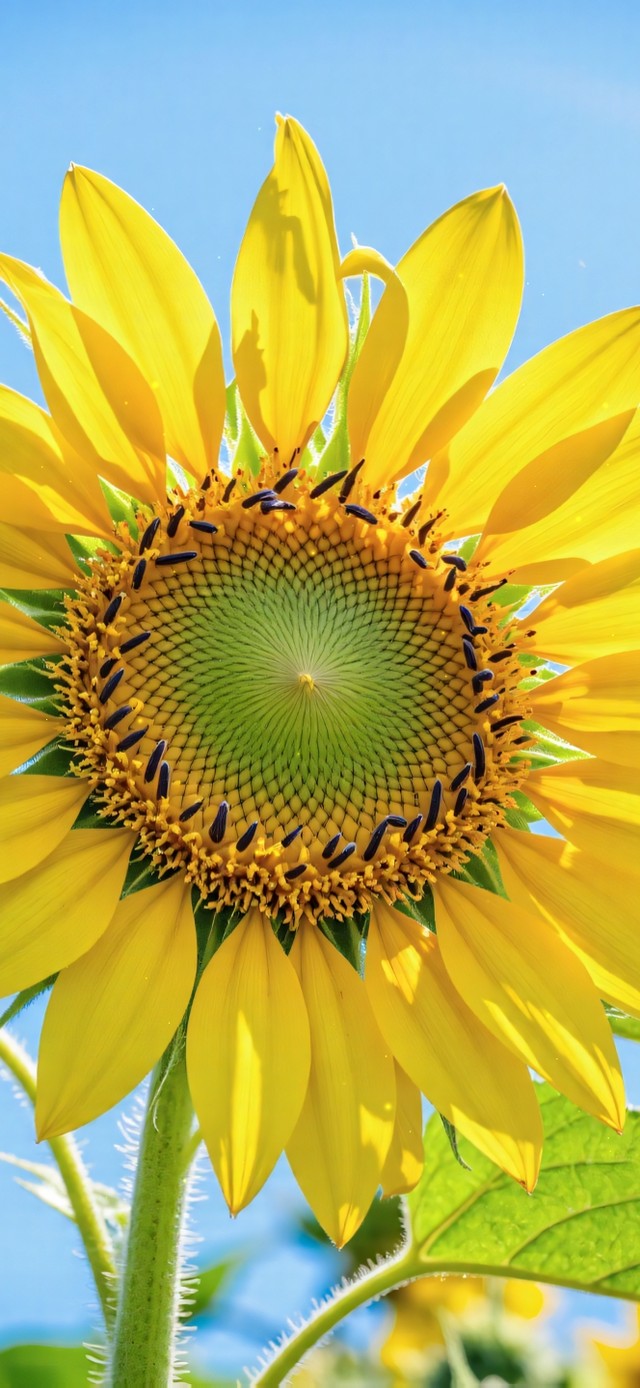 护眼蓝天下向日葵