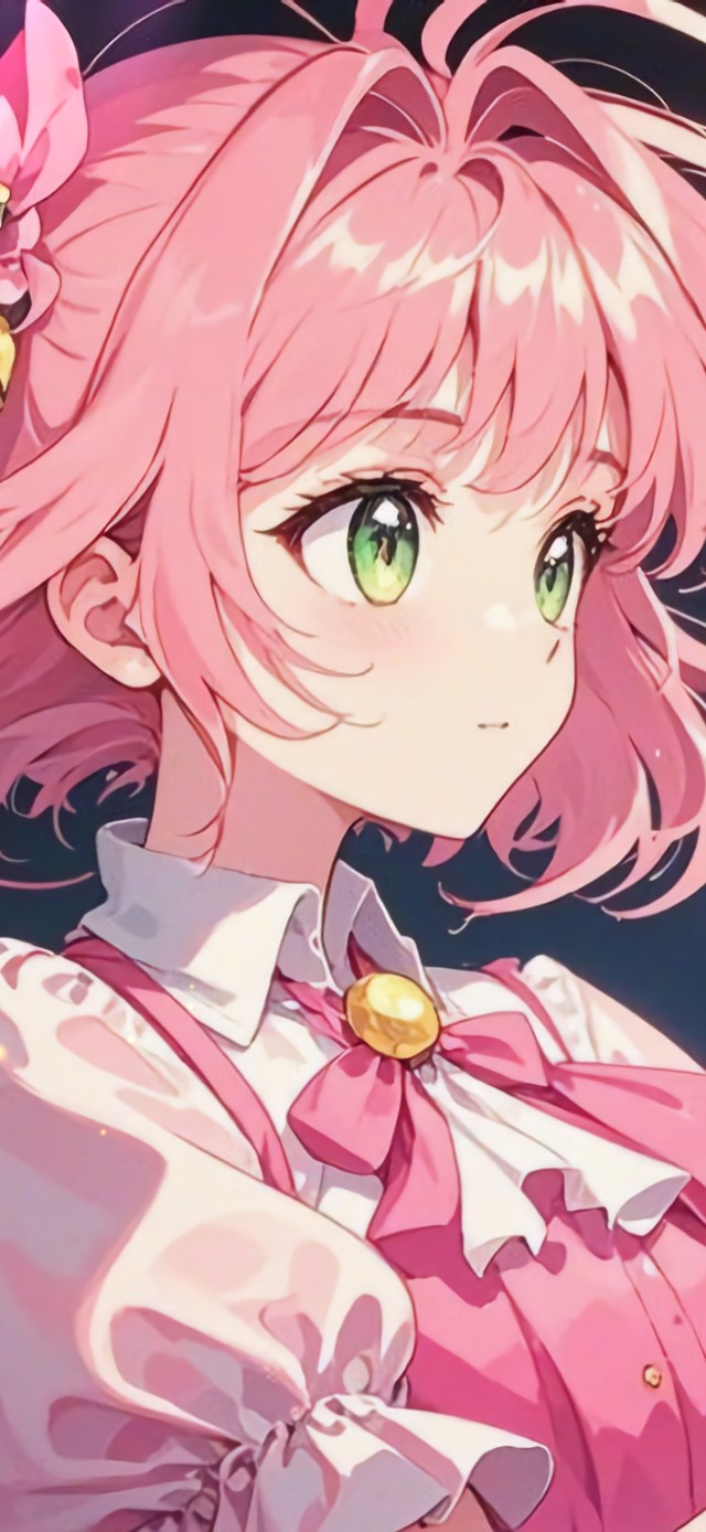 花漾壁纸|粉发魔法少女