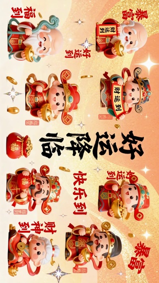 好运降临财神暴富吉祥壁纸