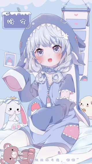 软萌可爱鲨喵酱萌萌小少女