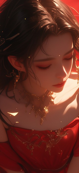 4K 红衣古风美女 7