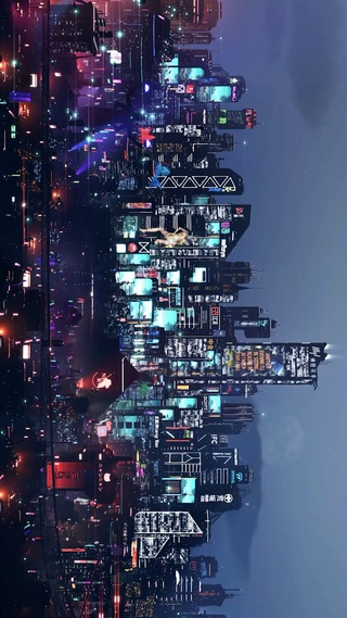 赛博朋克城市夜景