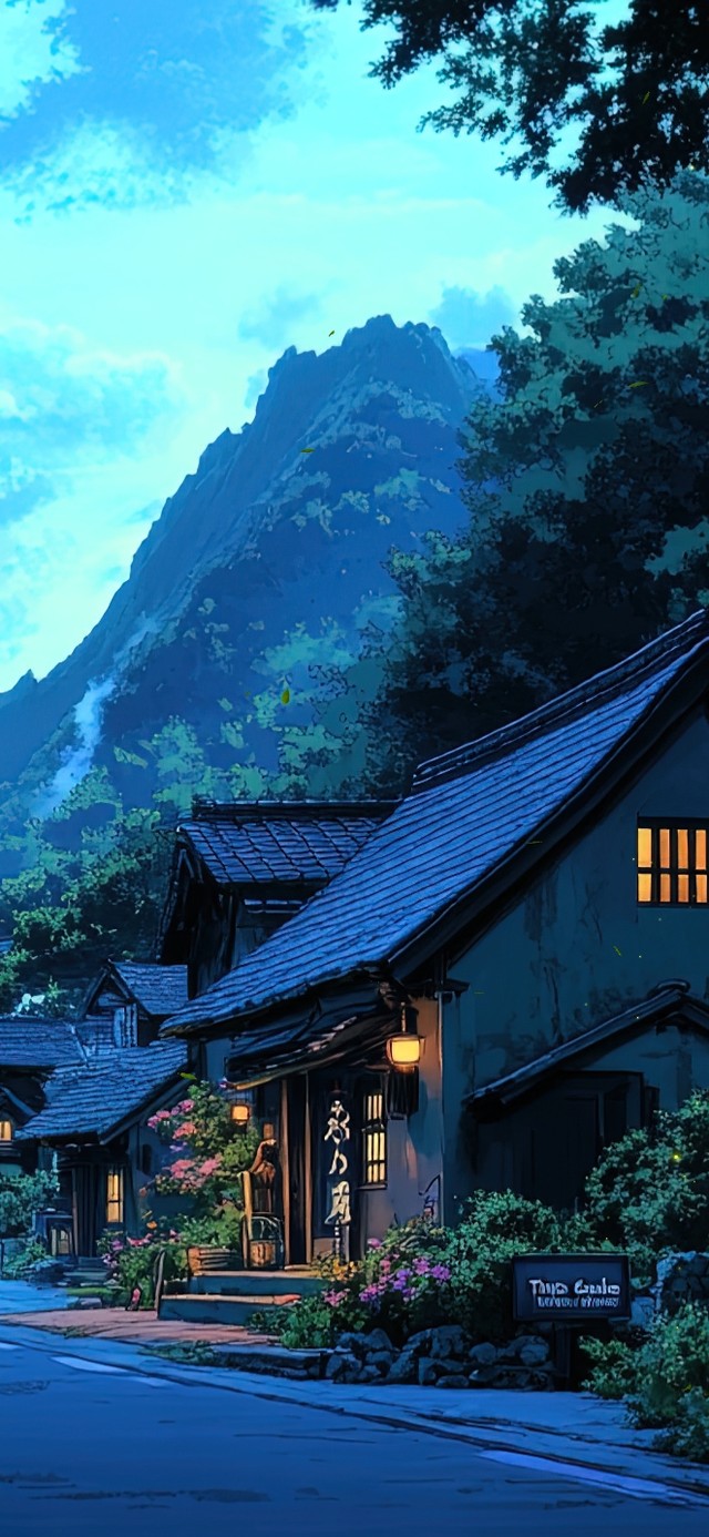 凌晨静谧无人治愈小镇