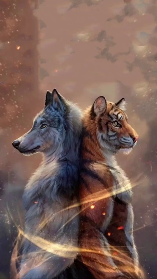 一只狼一只虎