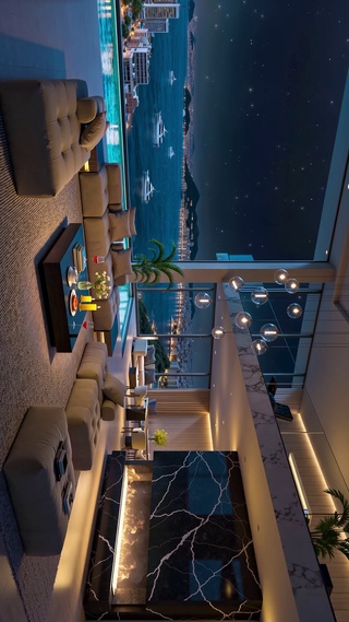 海边城市夜景
