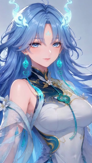 蓝发双美少女