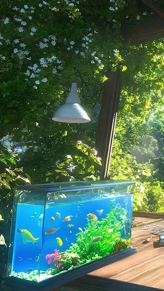 护眼蓝天白云树木绿景