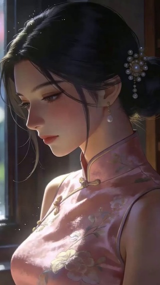 雨天看书女孩