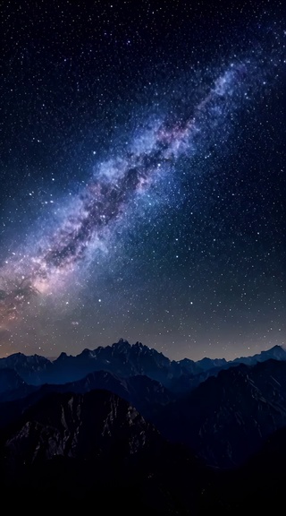 银河山峦夜色