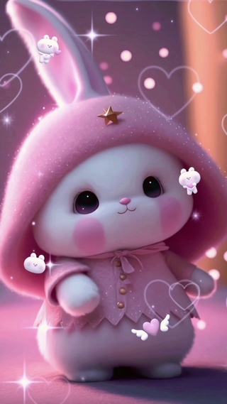 小粉色公主兔
