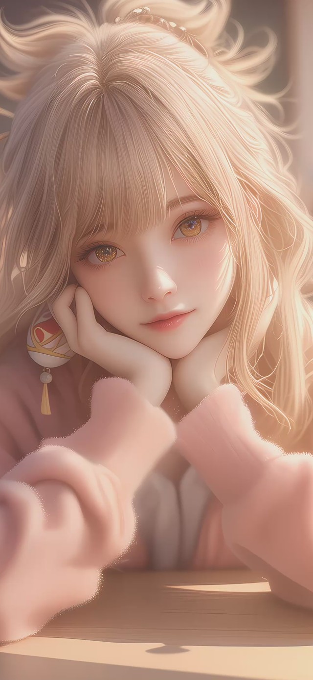 可爱毛衣少女