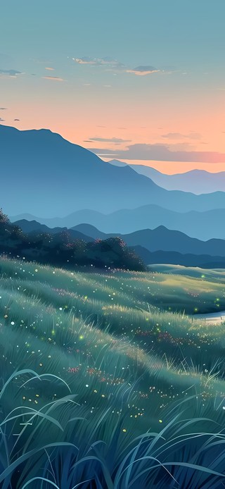 清晨露水草原