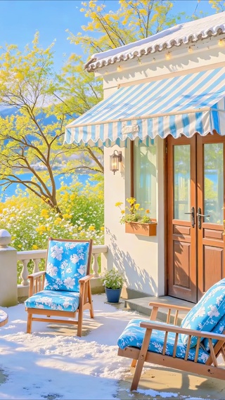 护眼晴天露台美景