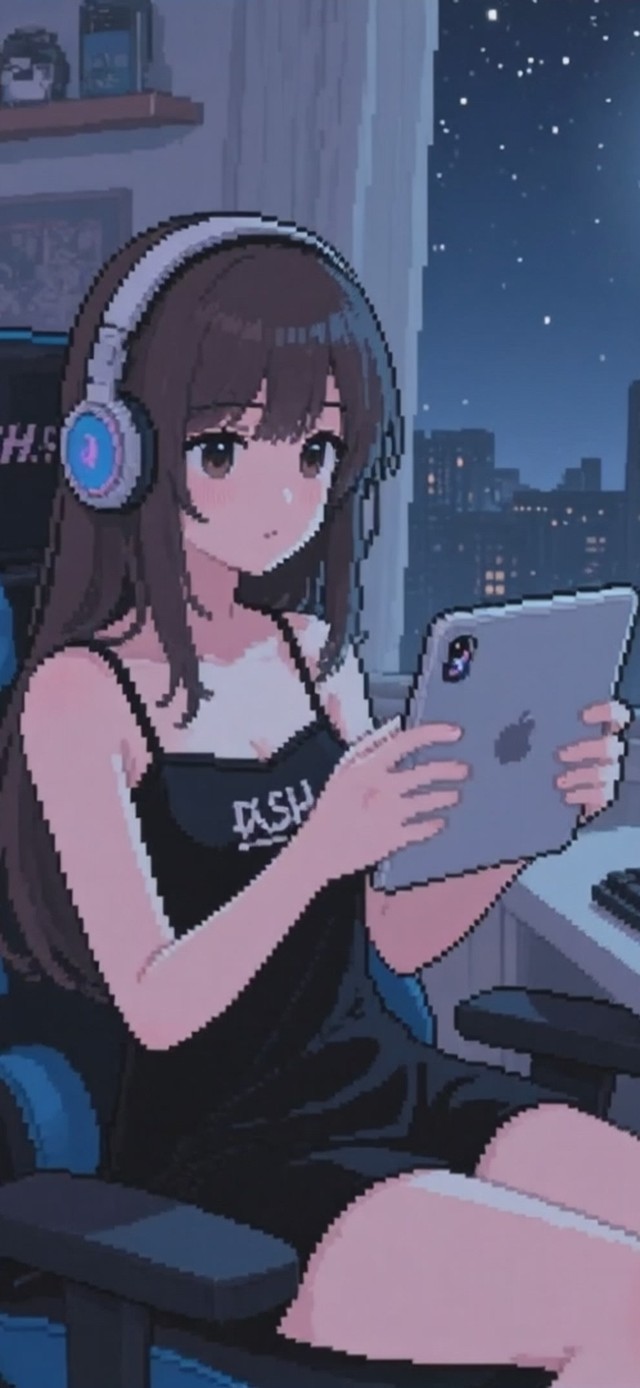 像素风居家女孩