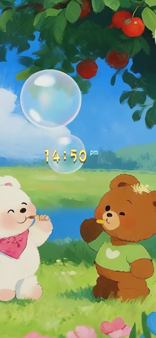 乡间小熊吹泡泡