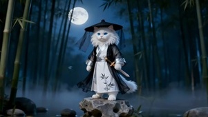 武侠风竹林猫