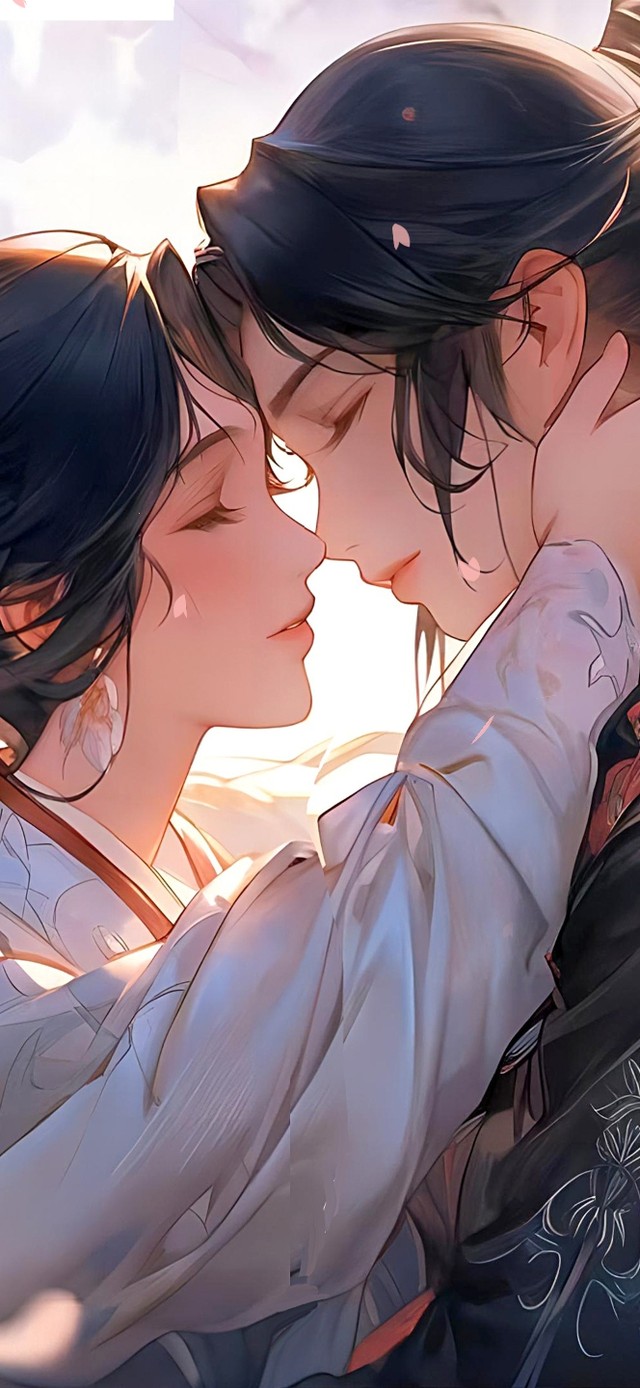 樱花树下古风情侣