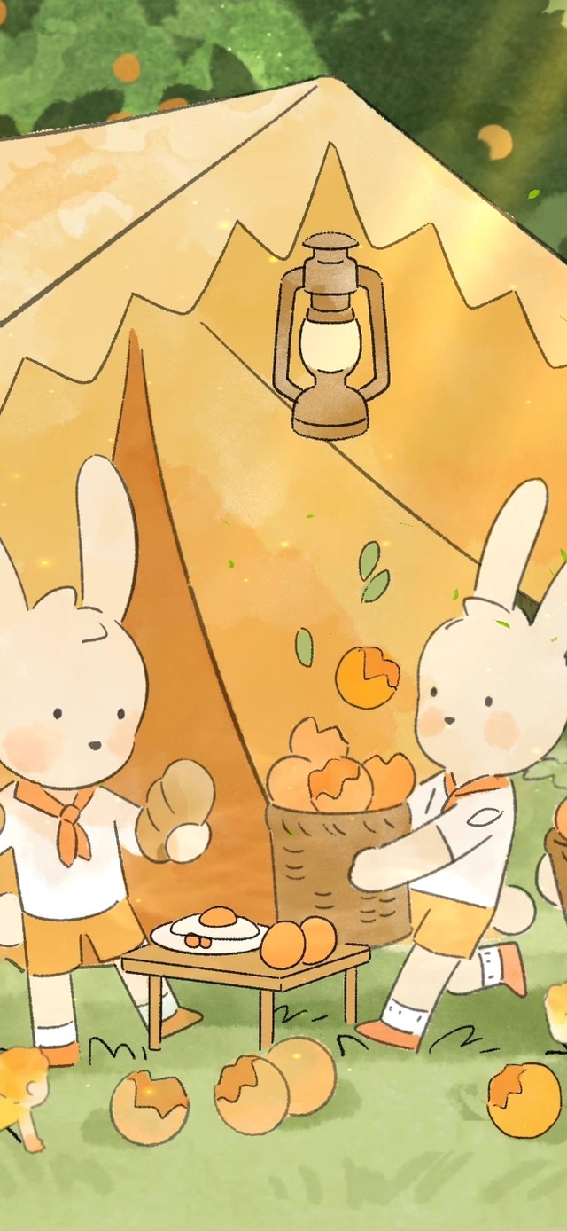 治愈温馨可爱小兔野营