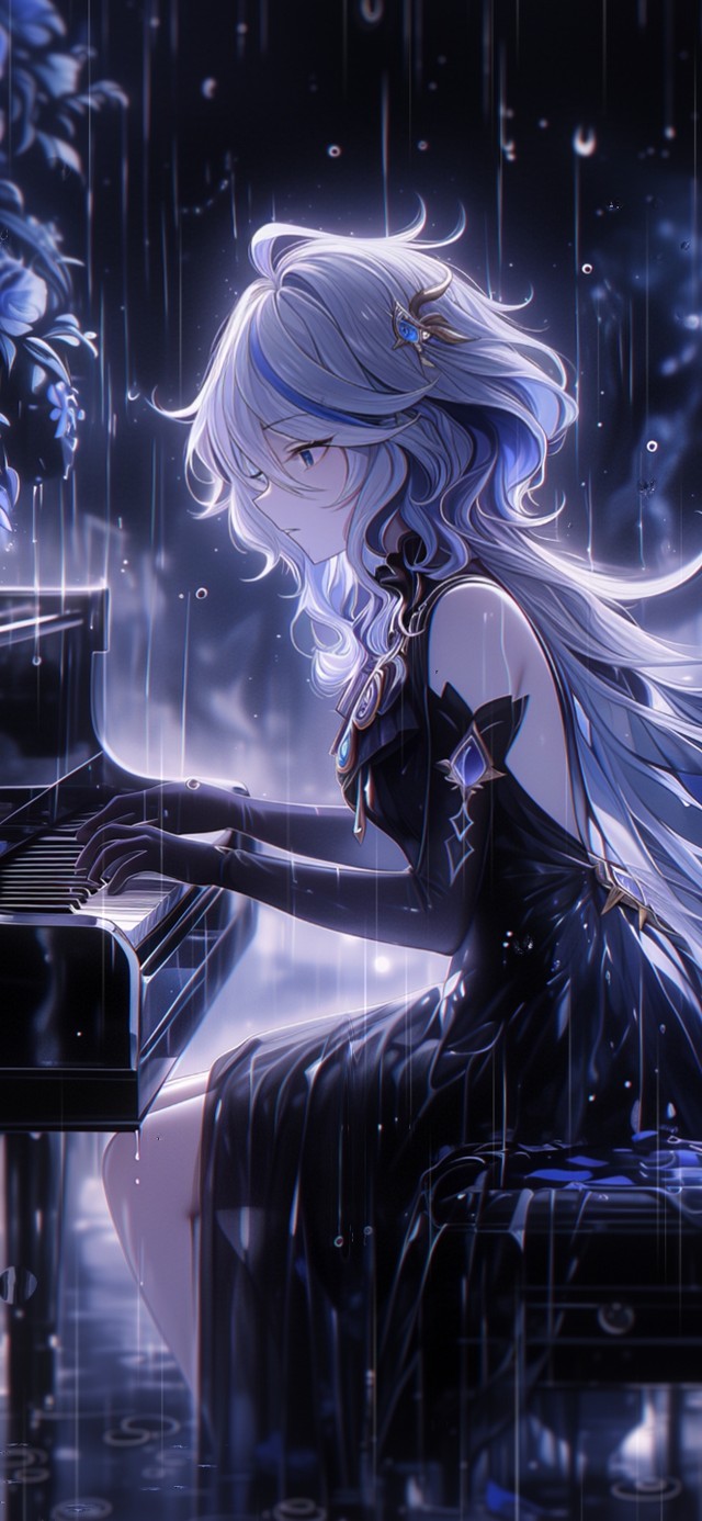 雪墨壁纸丨芙宁娜丨幽雨琴韵丨
