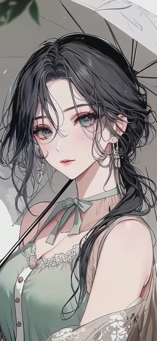 打伞的古风美女
