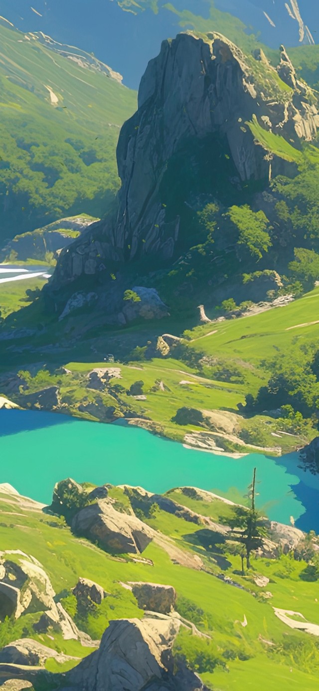 绿色护眼山谷河流