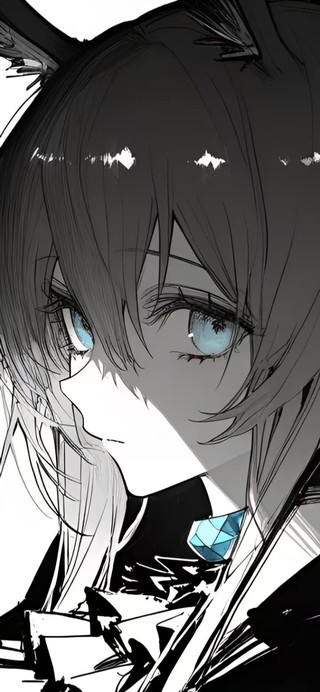 黑白冷漠少女-阿米娅