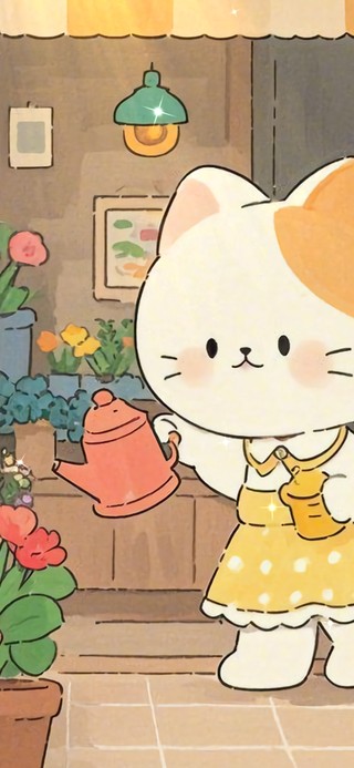  花漾壁纸橘猫的花店日常