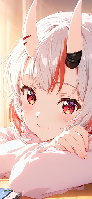外面白发少女