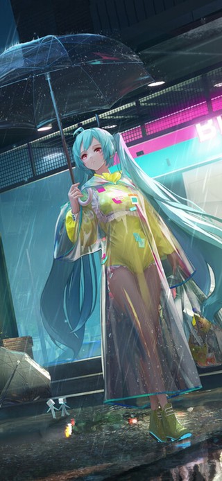 4K雨天出行少女
