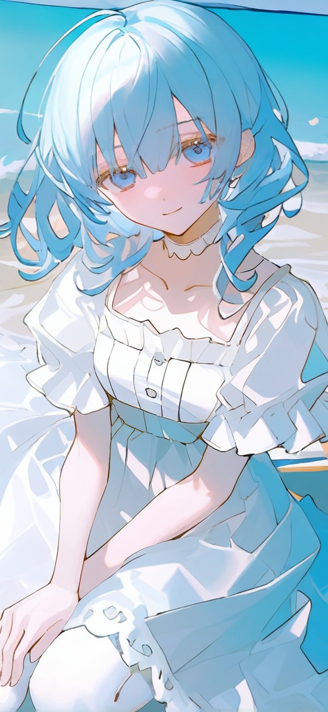 海边 唯美可爱少女