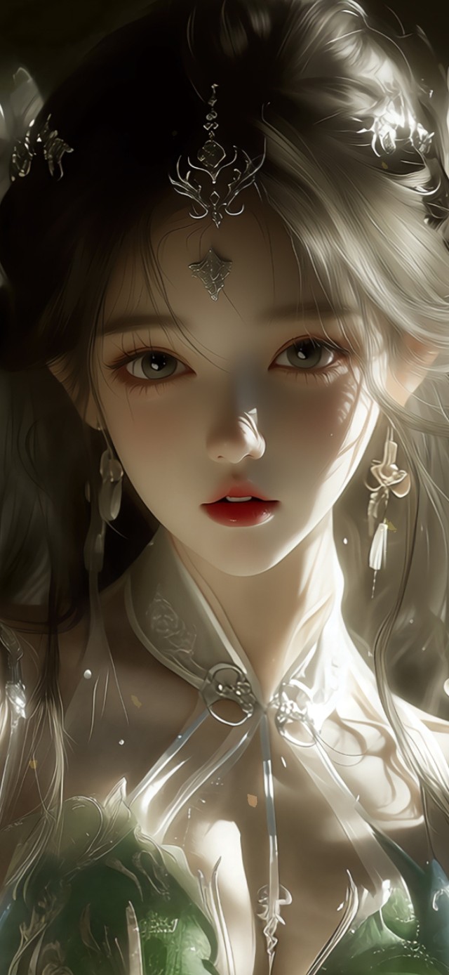 莲间青影