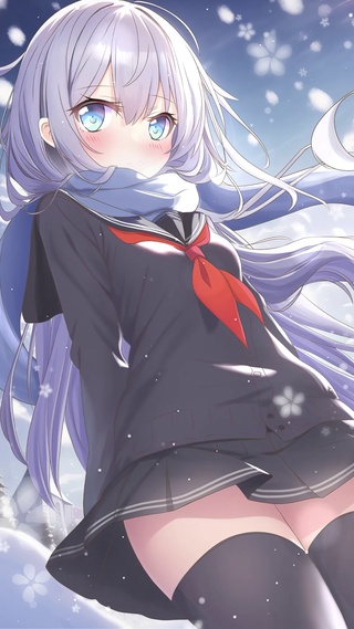 可爱雪花女孩