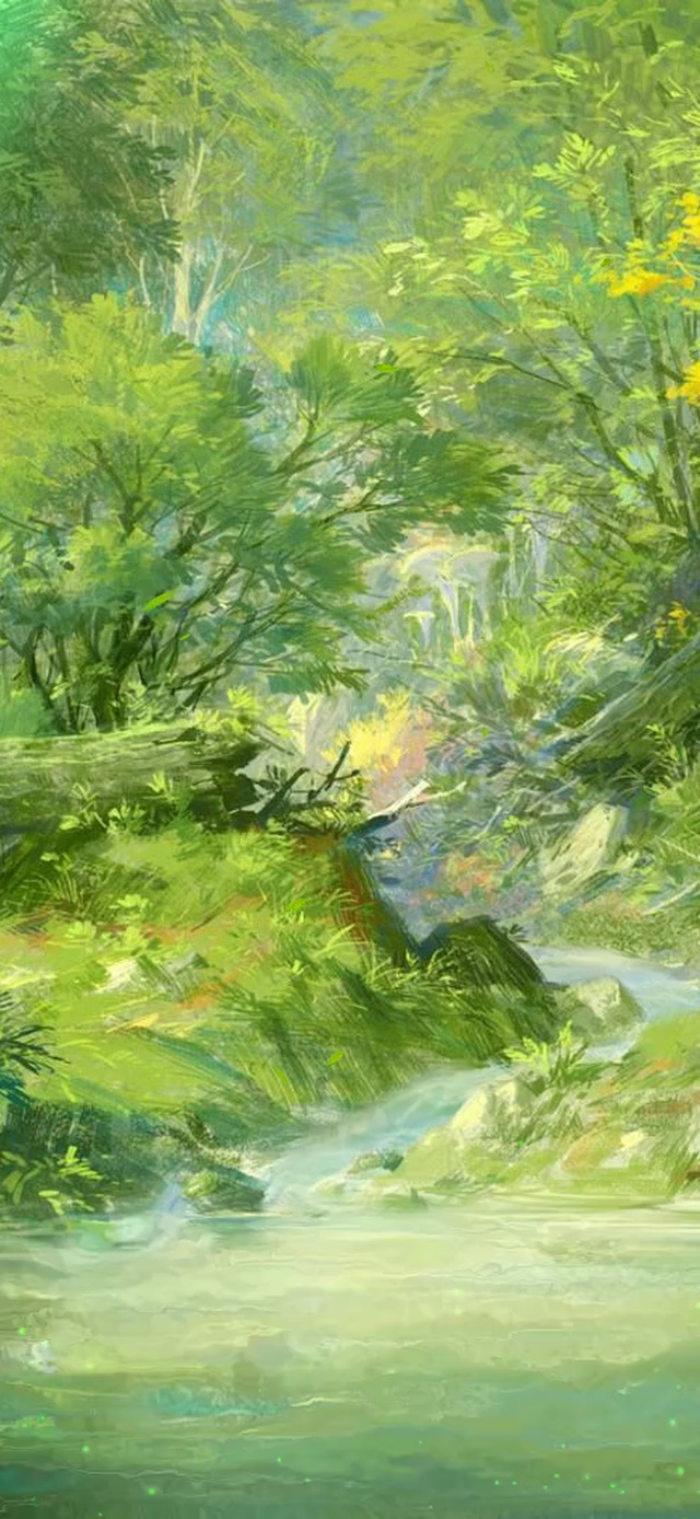 护眼绿色小溪